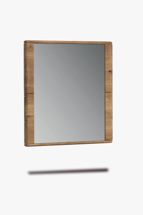 Tölgyfa keretes falra szerelhető tükör, természetes olajszín, 79x70 cm